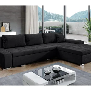 AX LIVING Hoekbank Tunceli antraciet 297 cm met slaapfunctie modern