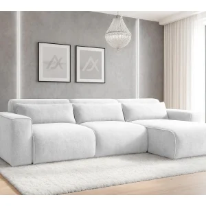 AX LIVING Hoekbank Ruyam parelwit met slaapfunctie rechts AX LIVING Hoekbank Ruyam parelwit met slaapfunctie rechts