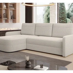 AX LIVING Hoekbank Nebbiolo 250 cm beige met slaapfunctie