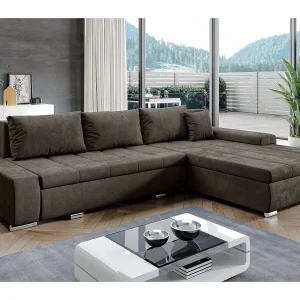 AX LIVING Hoekbank Tunceli bruin 297 cm met slaapfunctie modern
