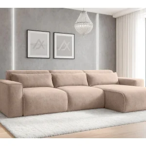 AX LIVING Hoekbank Ruyam 310 cm beige met slaapfunctie rechts AX LIVING Hoekbank Ruyam 310 cm beige met slaapfunctie rechts