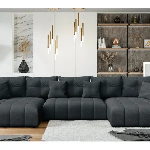 AX LIVING U-bank Antalya 382 cm grijs met slaapfunctie AX LIVING U-bank Antalya 382 cm grijs met slaapfunctie