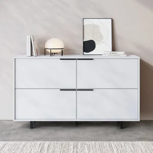 Alberto-Dressoir met 4 Kleppen in Wit Alberto-Dressoir met 4 Kleppen in Wit