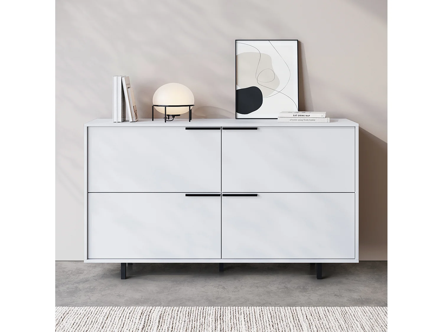 Alberto-Dressoir met 4 Kleppen in Wit