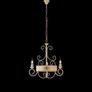 Baltimore Lustre en fer laqué décapé ivoire 3 lumières 113 d.54 BL183-3-AV Baltimore Lustre en fer laqué décapé ivoire 3 lumières 113 d.54 BL183-3-AV