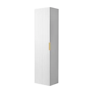 Badkamerkolom, Wit, 35 x 136 x 27 cm, gouden handvat Badkamerkolom, Wit, 35 x 136 x 27 cm, gouden handvat
