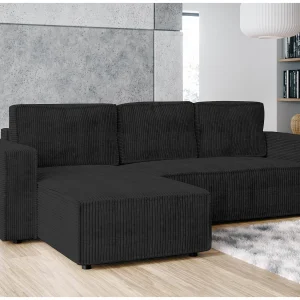 AX LIVING Hoekbank Aydin cord donkergrijs 258 cm met slaapfunctie AX LIVING Hoekbank Aydin cord donkergrijs 258 cm met slaapfunctie