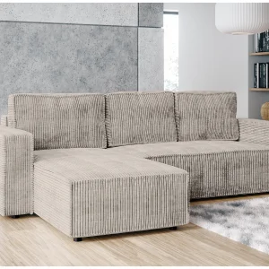 AX LIVING Hoekbank Aydin cord beige met slaapfunctie AX LIVING Hoekbank Aydin cord beige met slaapfunctie