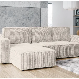 AX LIVING Hoekbank Aydin cord crème met slaapfunctie AX LIVING Hoekbank Aydin cord crème met slaapfunctie