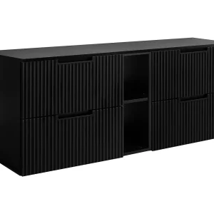 Badkamerkastje, zwart, 180 (2 x 80 + 20) x 58,6 x 46 cm