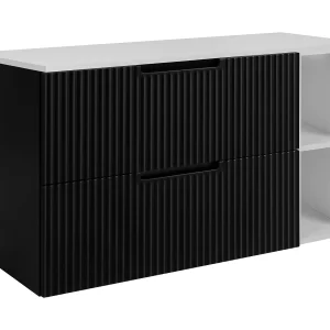 Badkamerkastje, zwart/wit, 100 (80 + 20) x 58,6 x 46 cm Badkamerkastje, zwart/wit, 100 (80 + 20) x 58,6 x 46 cm