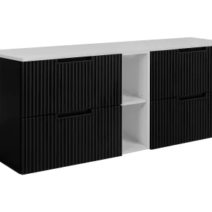 Badkamerkastje, zwart/wit, 180 (2 x 80 + 20) x 58,6 x 46 cm Badkamerkastje, zwart/wit, 180 (2 x 80 + 20) x 58,6 x 46 cm