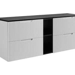 Badkamerkastje, wit/zwart, 180 (2 x 80 + 20) x 58,6 x 46 cm Badkamerkastje, wit/zwart, 180 (2 x 80 + 20) x 58,6 x 46 cm