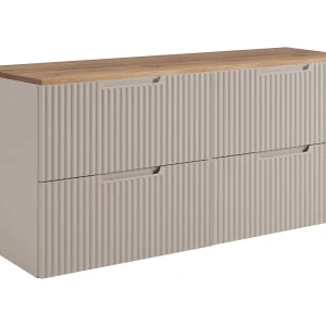 Badkamerkastje, kasjmier/Craft eikenhout, 120 (2 x 60) x 58,6 x 46 cm Badkamerkastje, kasjmier/Craft eikenhout, 120 (2 x 60) x 58,6 x 46 cm