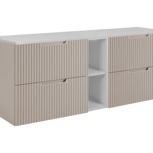 Badkamerkastje, kasjmier/wit, 180 (2 x 80 + 20) x 58,6 x 46 cm Badkamerkastje, kasjmier/wit, 180 (2 x 80 + 20) x 58,6 x 46 cm