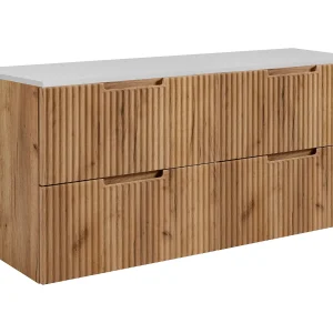 Badkamerkastje, Craft eikenhout / wit, 120 (2 x 60) x 58,6 x 46 cm Badkamerkastje, Craft eikenhout / wit, 120 (2 x 60) x 58,6 x 46 cm
