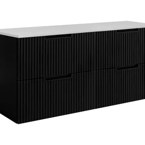 Badkamerkastje, zwart/wit, 120 (2 x 60) x 58,6 x 46 cm Badkamerkastje, zwart/wit, 120 (2 x 60) x 58,6 x 46 cm