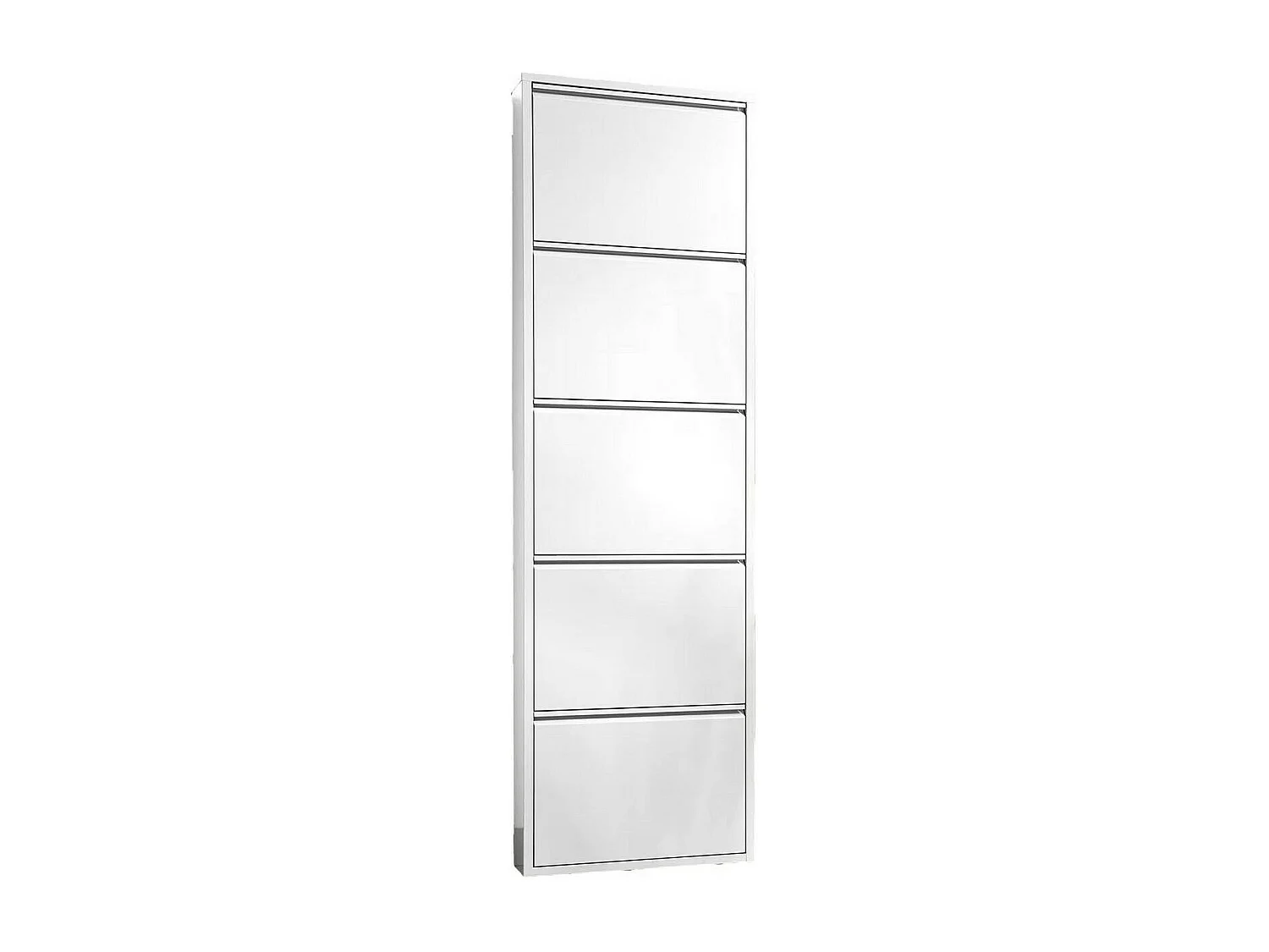 Dmora Schoenenkast Isidro 15x50x172h cm Wit 10 Paar 5 Vakken, Schoenenmeubel met 5 Deuren