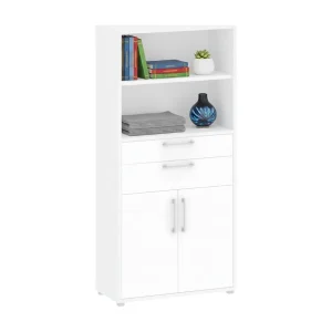 Albidona dressoir, Woonkamerbuffet, Woonkamerdressoir, Keukenkast, 89×40 h186 cm, Wit Albidona dressoir, Woonkamerbuffet, Woonkamerdressoir, Keukenkast, 89×40 h186 cm, Wit