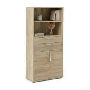 Albidona dressoir, Woonkamerbuffet, Woonkamerdressoir, Keukenkast, 89×40 h186 cm, Eiken Albidona dressoir, Woonkamerbuffet, Woonkamerdressoir, Keukenkast, 89×40 h186 cm, Eiken