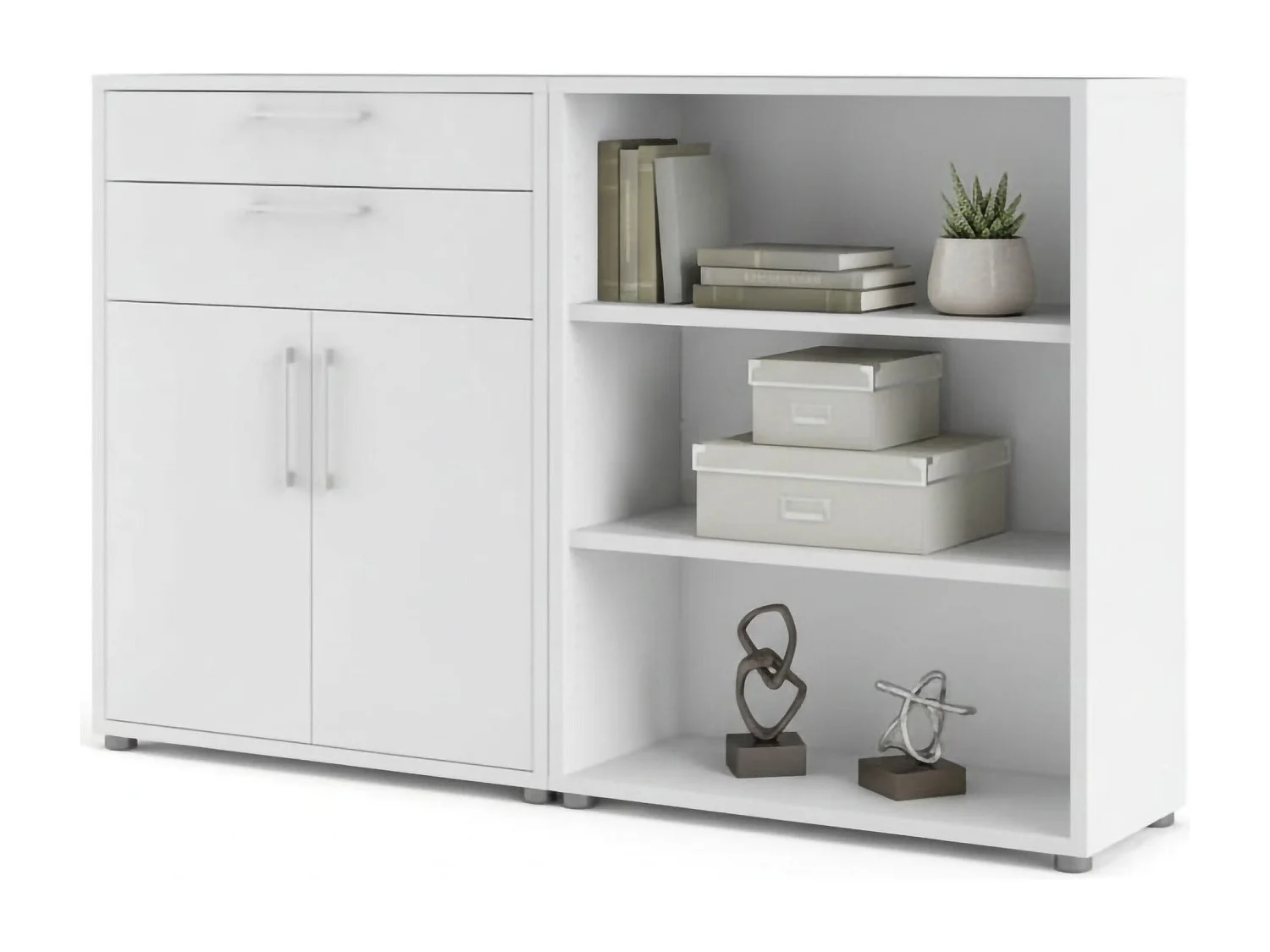 Albinea dressoir, Woonkamerbuffet, Woonkamerdressoir, Keukenkast, 178x40 h113 cm, Wit