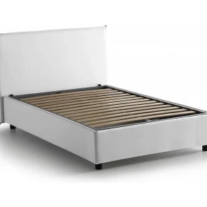 Talamo Italia Halfhoogslaper Astrid Wit, Afneembare Overtrek met Opbergruimte, Matras 120×200 cm Made in Italy