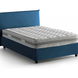 Italia Bed Halve Piazza Asmara Blauw Inclusief Matras Afneembaar, Met Opbergvak Made in Italy