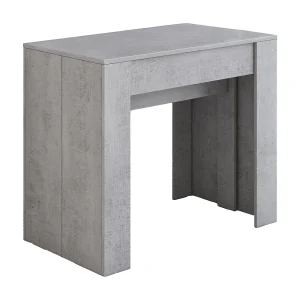 Dmora Uitschuifbare Console Alberique 51x90x78h cm Grijs Beton, Uitschuifbaar 10 Zitplaatsen, Centrale Verlengstukken Mechanisme Dmora Uitschuifbare Console Alberique 51x90x78h cm Grijs Beton, Uitschuifbaar 10 Zitplaatsen, Centrale Verlengstukken Mechanisme