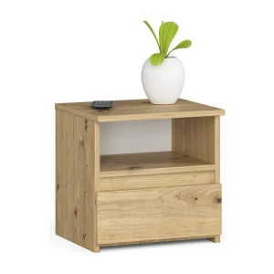 Artisan Eiken Nachtkastje – Compacte 1 Lade Opbergruimte, Zelf Montage, ABS Afwerking Artisan Eiken Nachtkastje – Compacte 1 Lade Opbergruimte, Zelf Montage, ABS Afwerking