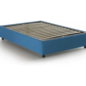 Italia Talamo Frans bed 'Azzurra' blauw, afneembare hoes met opbergruimte, matrasmaat 140×190 cm Made in Italy