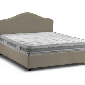 Talamo Italia Tweepersoonsbed Annunziata Grijs taupe taupe Duif, Incl. Matras, Afneembare Hoes, Opbergbaar, Made in Italy