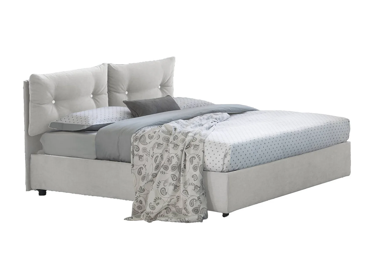 Talamo Italia Eenpersoonsbed Albina Wit Inclusief Matras, Afneembaar, Opbergruimte Made in Italy