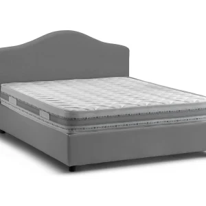 Italiaans Tweepersoonsbed Annunziata Grijs Matras Inclusief Afneembaar, Opbergvak Made in Italy