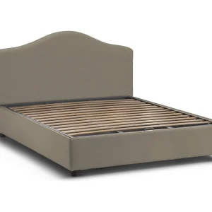 Talamo Italia Tweepersoonsbed Angiolina Grijs Taupe Afneembare Hoes, Matrasmaat 160×190 cm Made in Italy