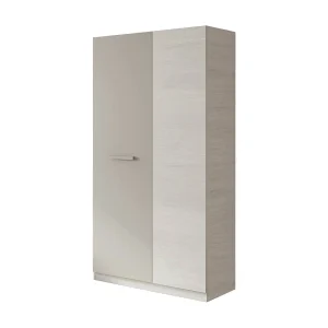 Dmora Kast 2 Deuren Abilene 52x200h cm Wit Kledingrek 3 Planken, Garderobe Slaapkamer 2 Deuren