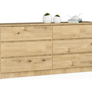 Ladekast K160 met 6 Lades / AKORD Furniture Factory / Artisan Eik / 160 x 77 x 40 cm