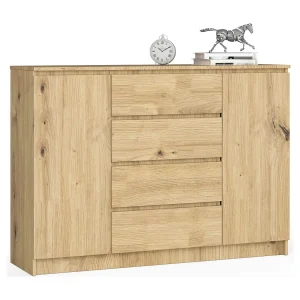 Ladekast K140 met 4 Lades en 2 Deuren / AKORD Furniture Factory / Artisan Eik / 138 x 99 x 40 cm