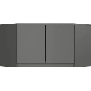 Aanbouwkast Grafietgrijs S100 Staand – 100x55x50cm – 2 Deurs Mat Laminaat – Zelfmontage Makkelijk
