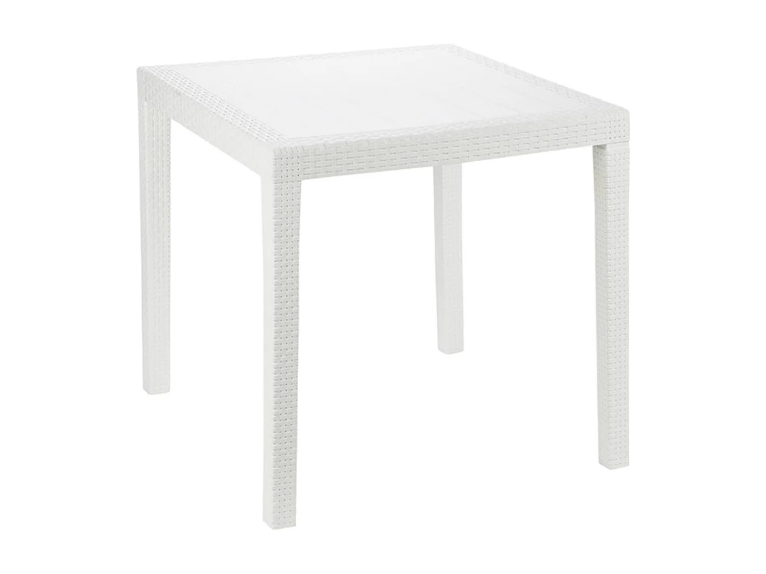Dmora Buitentafel Agrigento 79x79x72h cm Wit 4 Zitplaatsen Waterdicht, Stevige Buitentafel Gemaakt in Italië