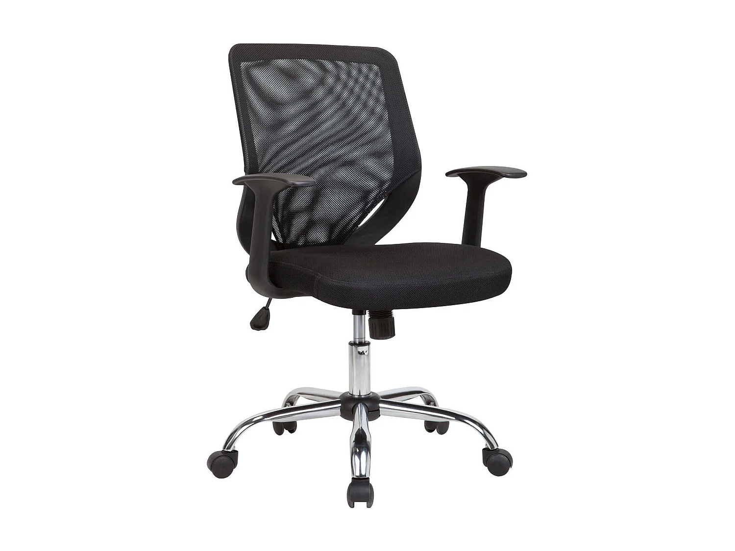 Albany bureaustoel, Mesh executive fauteuil met armleuningen, Ergonomische bureaustoel, 60x54h90/98 cm, Zwart