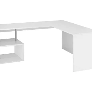 Dmora Bureau Antonino 60x160x78 cm Wit Glanzend 2 Planken Pc-Steun, Blad in Wood Melamine Gemaakt in Italië Dmora Bureau Antonino 60x160x78 cm Wit Glanzend 2 Planken Pc-Steun, Blad in Wood Melamine Gemaakt in Italië