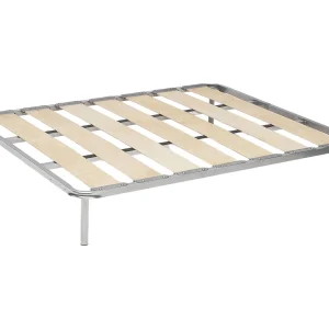 Talamo Italië Anagaia Tweepersoons Bedframe 190×160 cm Aluminiumgrijs, Draaggewicht 180 kg, Poothoogte 31 cm Made in Italy