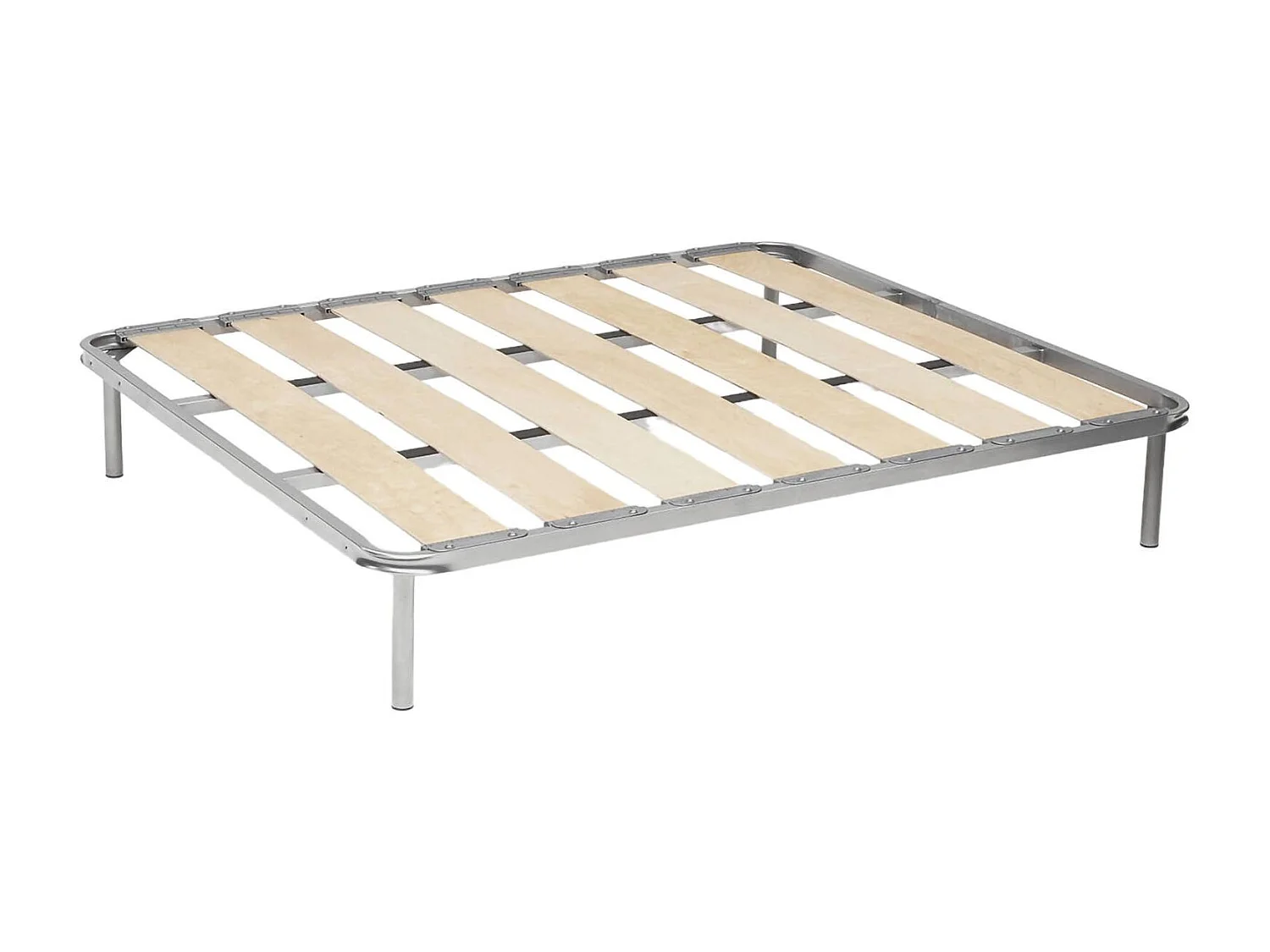 Talamo Italië Anagaia Tweepersoons Bedframe 190x160 cm Aluminiumgrijs, Draaggewicht 180 kg, Poothoogte 31 cm Made in Italy