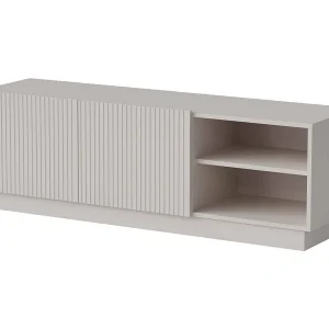 Afgewerkt tv-meubel, 3 planken, 150x40x48h cm beige, 2 deuren, 6 vakken Afgewerkt tv-meubel, 3 planken, 150x40x48h cm beige, 2 deuren, 6 vakken