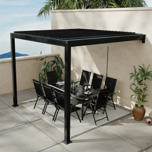 Aangebouwde Bioklimaat Pergola 3×3 m AGADIR Donkergrijs Verzinkt Staal Aangebouwde Bioklimaat Pergola 3×3 m AGADIR Donkergrijs Verzinkt Staal