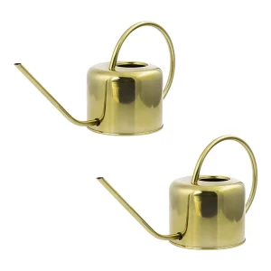 2 vintage gouden roestvrijstalen gieters 1,2 liter 2 vintage gouden roestvrijstalen gieters 1,2 liter