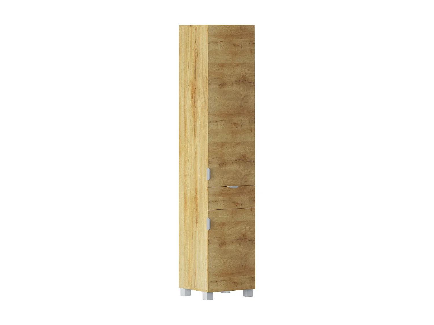 Atlas-badkamerkast met 2 deuren en 1 lade in houtlook