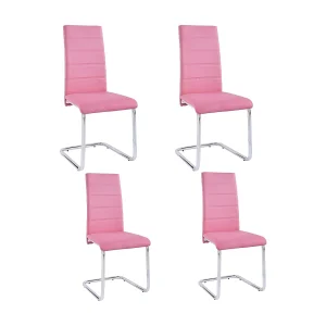 Adora Stoel 4pk Roze Chroom