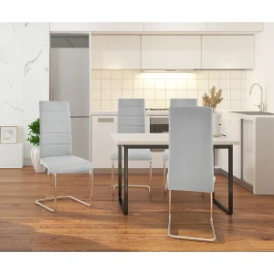 Adora Stoel 4pk Lichtgrijs Chroom