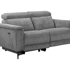 2Seater Sofa met 1 elektrische relaxfauteuil in stof zwart 2Seater Sofa met 1 elektrische relaxfauteuil in stof zwart